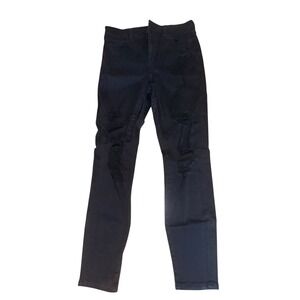American Eagle Outfitters Womens Black Distressed Skinny Jeans‎ Size 8
